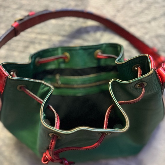 LOUIS VUITTON RED&GREEN EPI PETIT NOE SHOULDER BAG M44147 - Picture 4 of 5